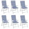VidaXL High Back Chair Cushions 6pcs Stripes Blue/White Fabric 361255