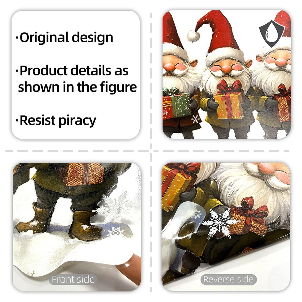 Holiday Home Decor Christmas Window Stickers Easy To Apply High-Quality PVC Material Santa Claus Design For Holiday Decorations