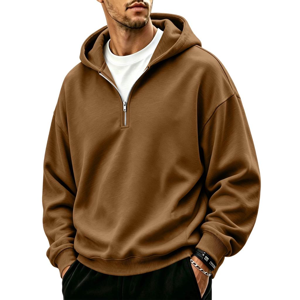 Men's Casual Full Zip Hoodie Loose Fit Sweatshirt for Sport and Everyday Wear