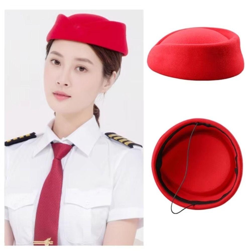 Teardrop Hat Airline Stewardess Caps Vintage Looking Uniform Stewardess Hat  Performances