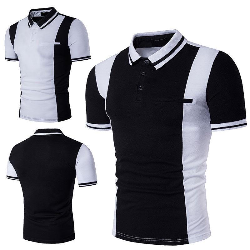 Premium Quality Summer Men's Stylish Casual T-shirts Slim Fit Short Sleeve Polo Shirt Tops Perfect For Everyday Wear