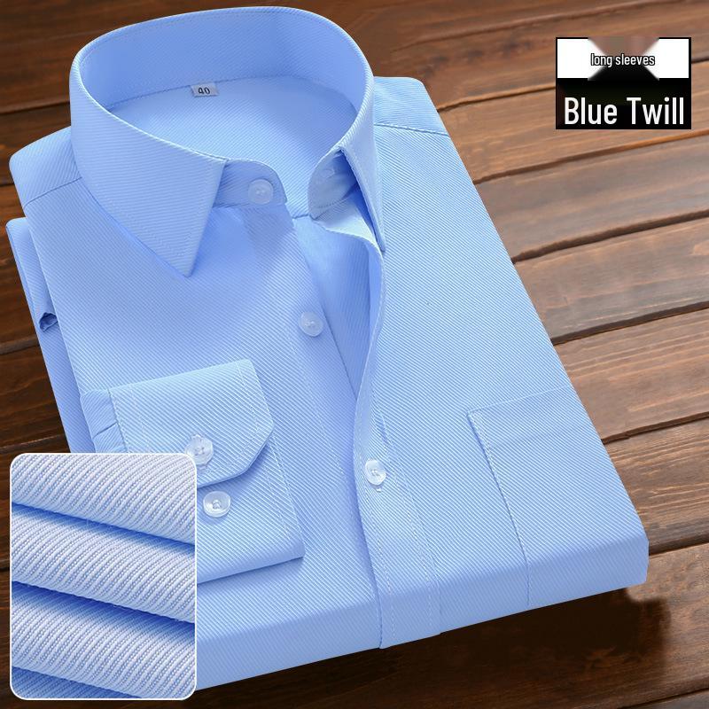 Men's Versatile White Shirt - Long/Short Sleeve, Non-Iron, Striped, Casual To Formal Wear