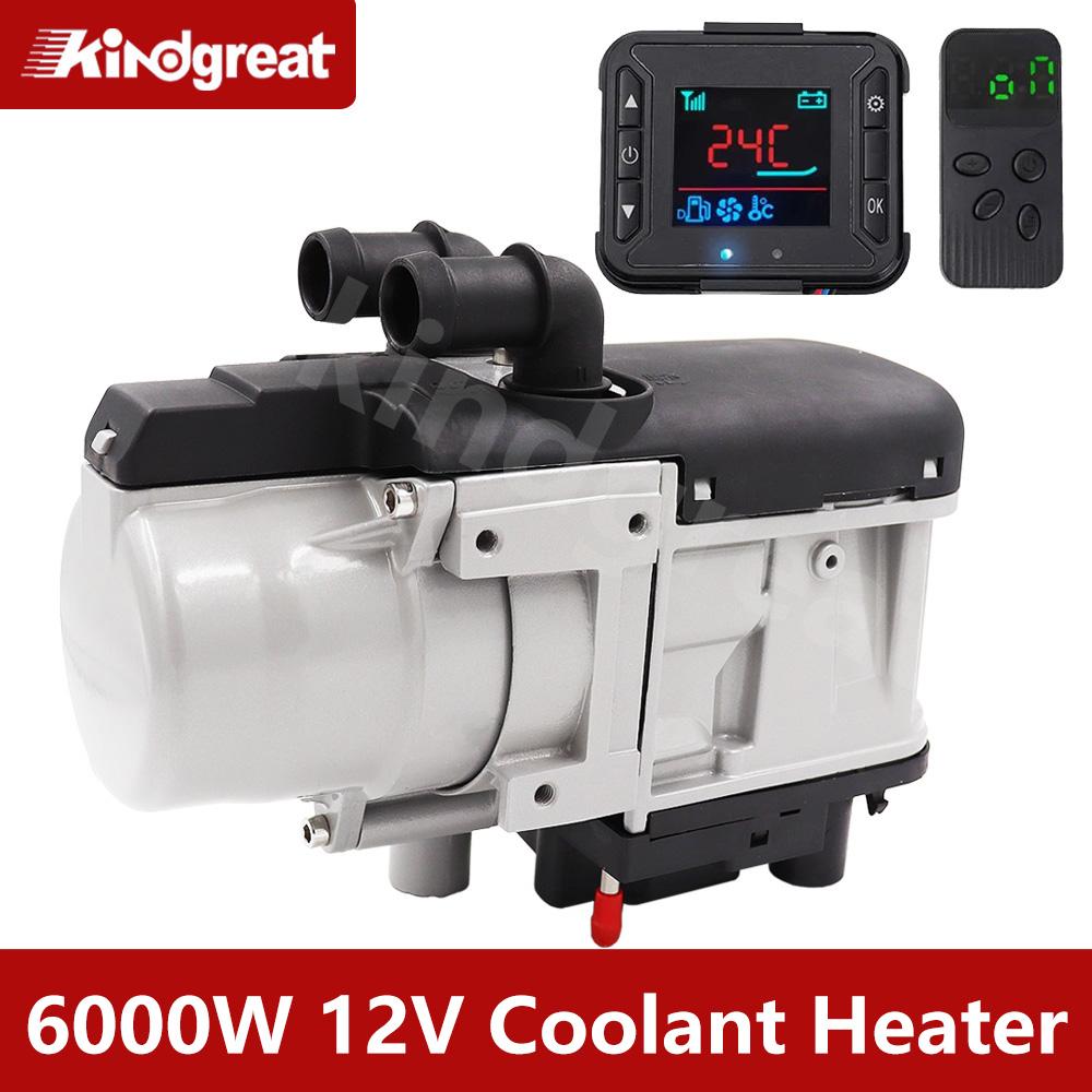 12V 6KW Diesel Dual Mode Preheater Fuel Liquid Heater LCD Switch Parking Heating Device For Trucks Van Car 6KW 12V