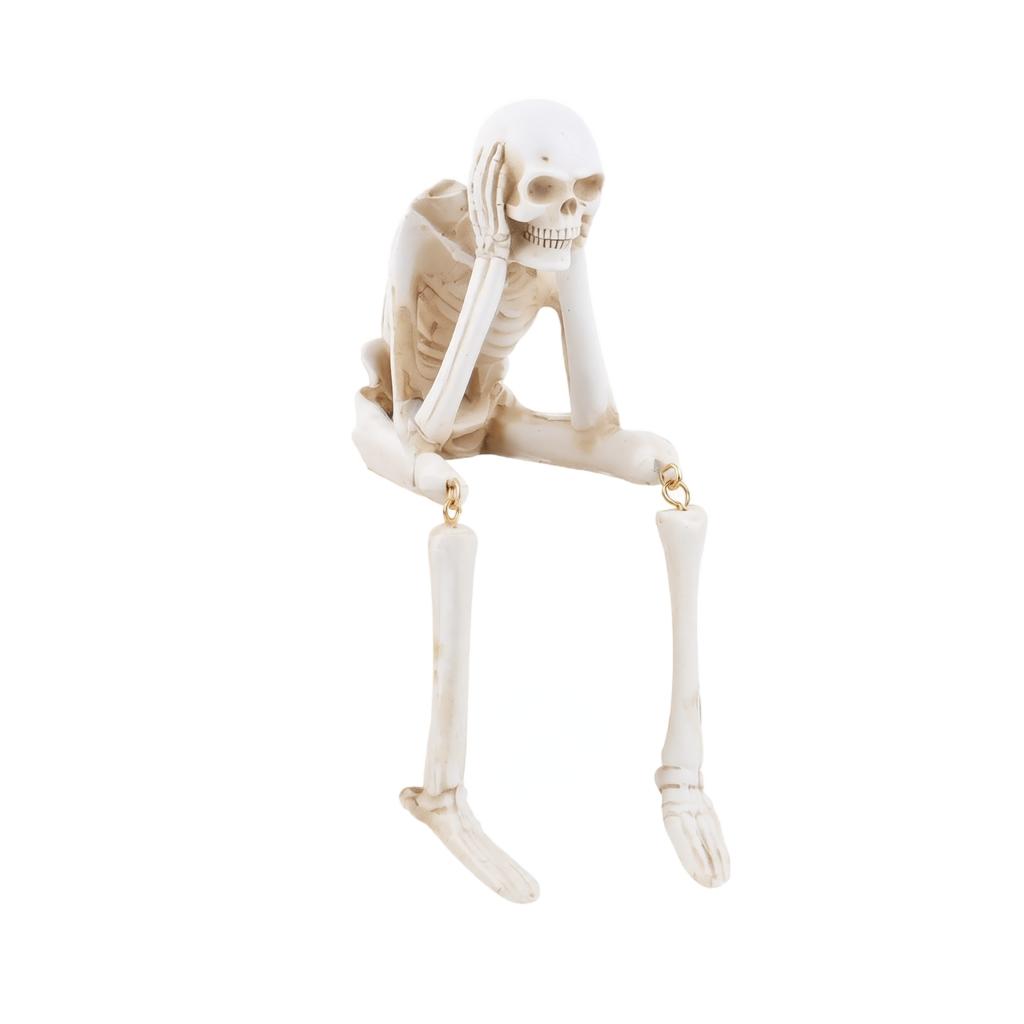 Halloween Resin Figurine -, Hear No, Speak No Skeleton Decoration for Party Home Decor