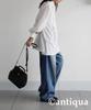 Antiqua Tie Layered Shirt One Size White Women's Blouse, PK-01317, 03,