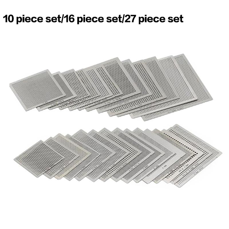 10/16/27Pcs Bga General Template Sik Tin Fixture Universal Direct Heated Stencils For Smt Smd Chip Rpair And Easy Support