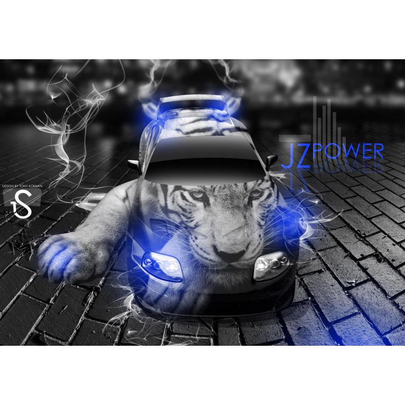 Dreamy Sports Car Animal Poster: Creative Wall Art for Bedroom, Bar, or Study