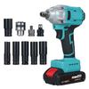 21V Cordless Impact Wrench Kit, 600Nm Electric Spanner with 2 PCS 1500mAh Batteries Bits Sockets Power Impact Wrench