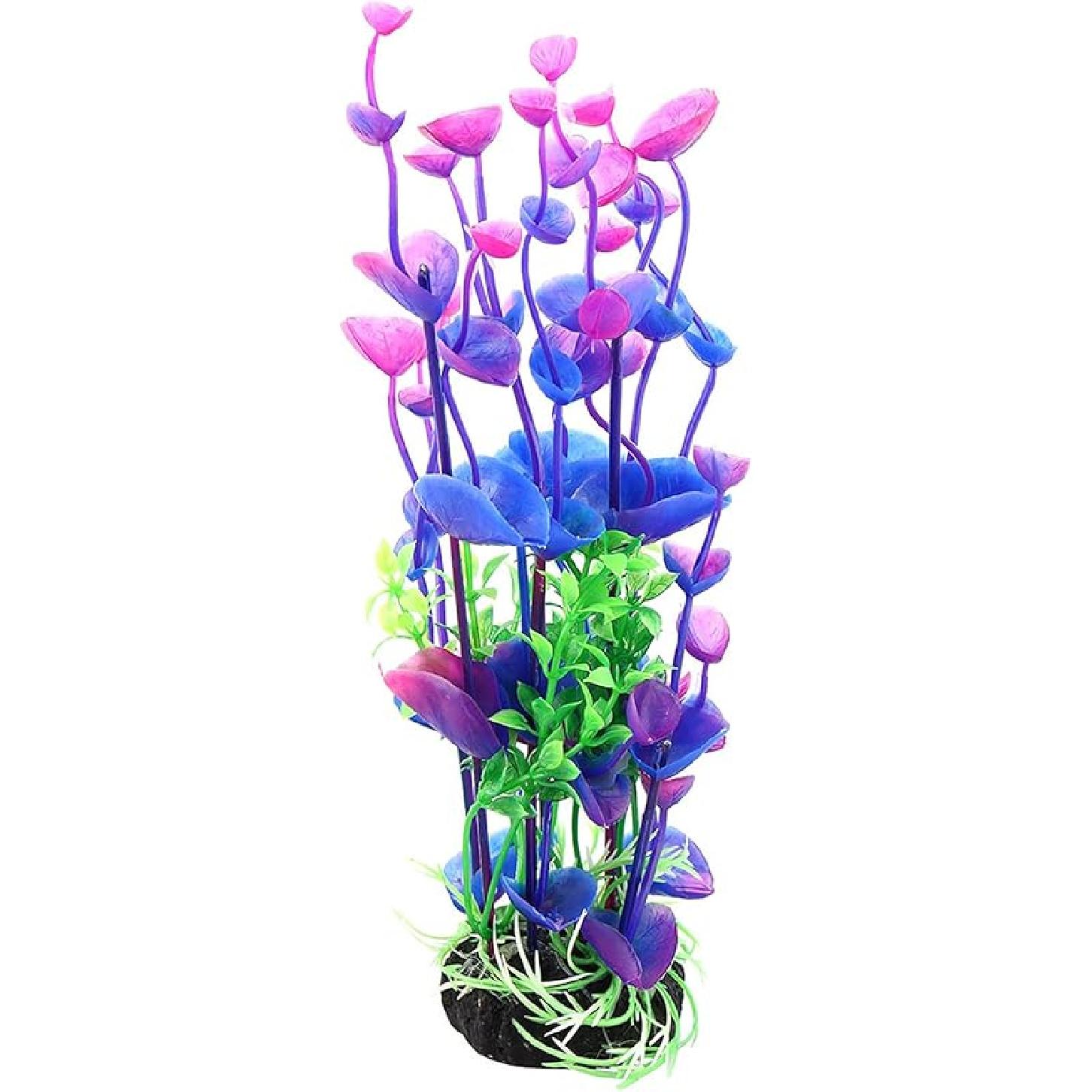 Aquarium Decoration,Plastic Plant Decoration for Aquarium Landscaping, 8.3Inch(Purple Green) Purple Green