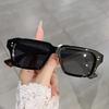  New Retro Square Sunglasses Women Gradient Leopard Shades UV400 Fashion Clear Lens Men Trending Rivets Frame