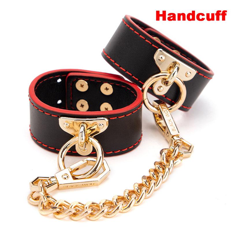 4pcs BDSM Kits Genuine Leather Erotic Sex Toys For Adult Game Bondage Set Handcuffs Whip Collar Women Sex