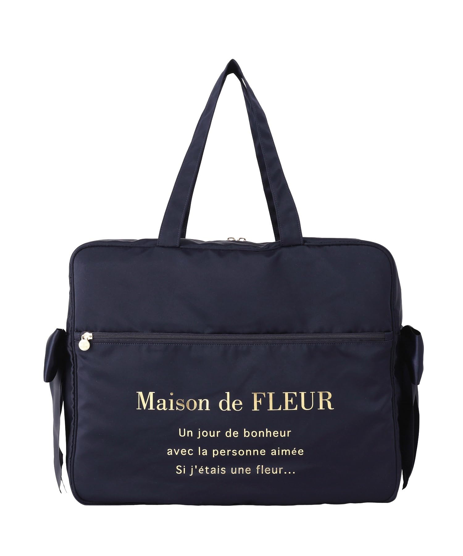 Maison de FLEUR Сатиновая сумка-тоут большого размера 08001386600 Ручная кладь, Темно-синий, F, Сумка,