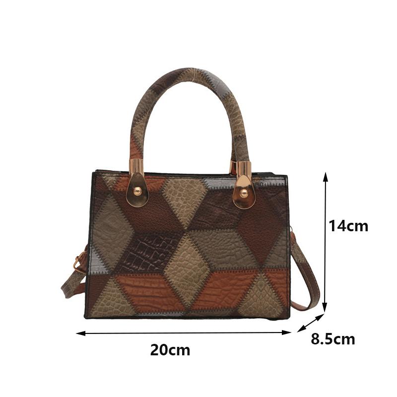 New Women's Design Sense Small Square Bag Fashion Trend High Quality Single Shoulder Crossbody Bag Patchwrok Handbag KTY