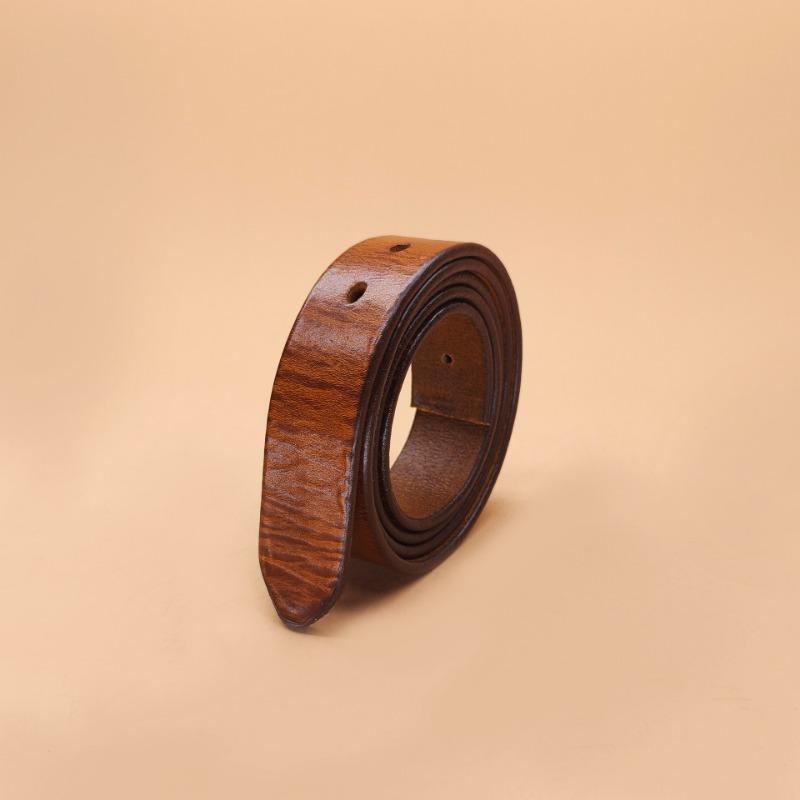 First Layer Tree Paste Leather Cowhide Belt Strip Men's Retro Belt Men's No Button Pin Buckle Scalp Ring