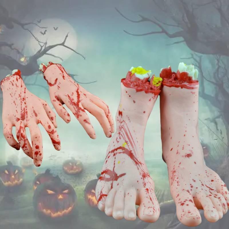 Halloween Bloedige Lichaamsdelen Realistisch Hart Hersenen Afgehakte Hand Voet Kostuum Accessoires