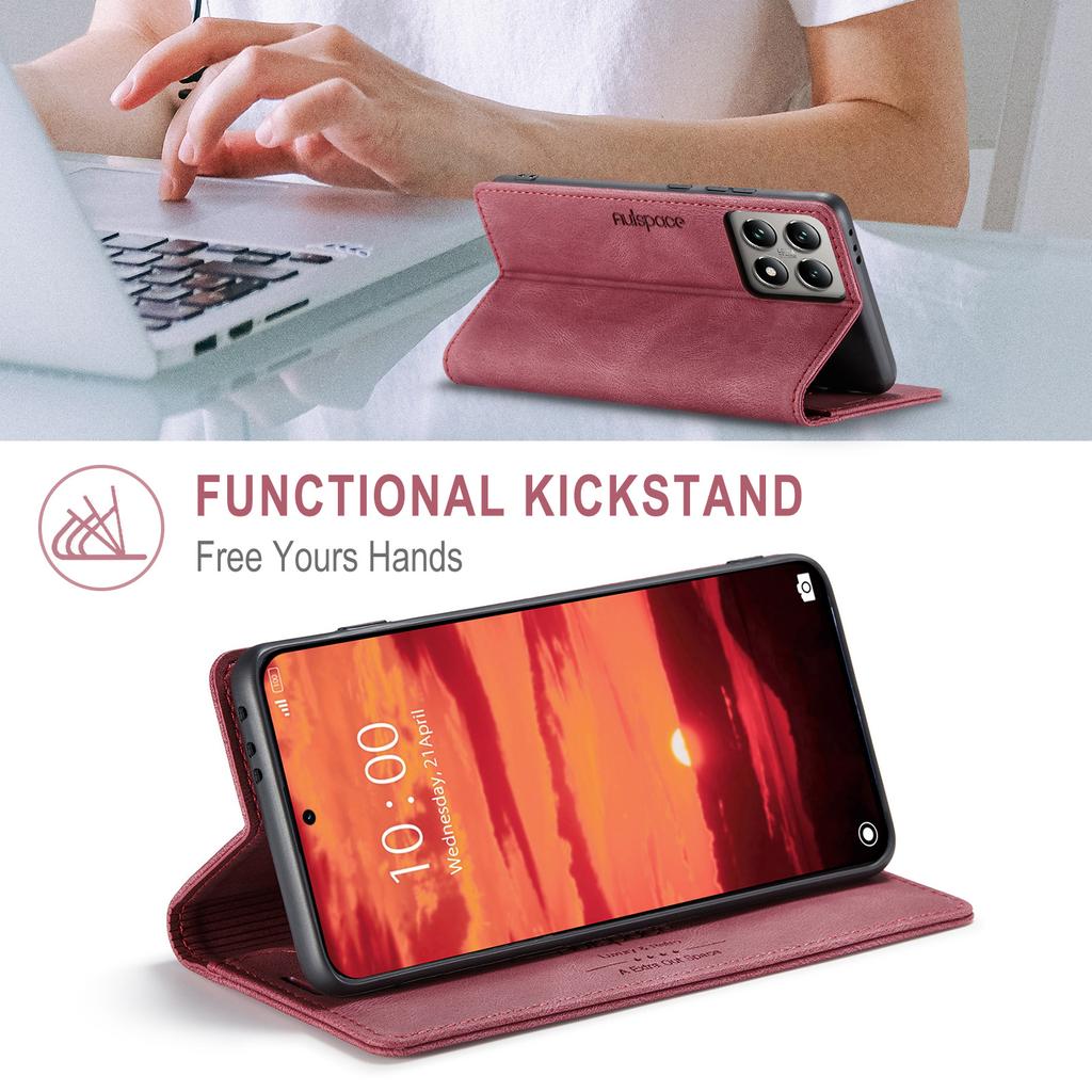 Premium Vintage Leather Wallet Case for Xiaomi 10T/11/12/13/14 Series - Flip Cover with Card Slots, Shockproof Retro Style (4 Colors)