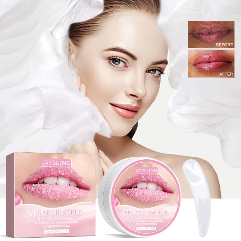 Jaysuing Lip Exfoliating Scrub Fade Lip Lines Remove Dead Skin Hydrate Moisturize Nourishing Lip Care Scrub and Lip Mask