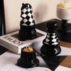 Retro Chess Pieces Toothpick Dispenser Ceramics Toothpick Box Creative Table Decoration & Accessories Dental Floss Case Gifts