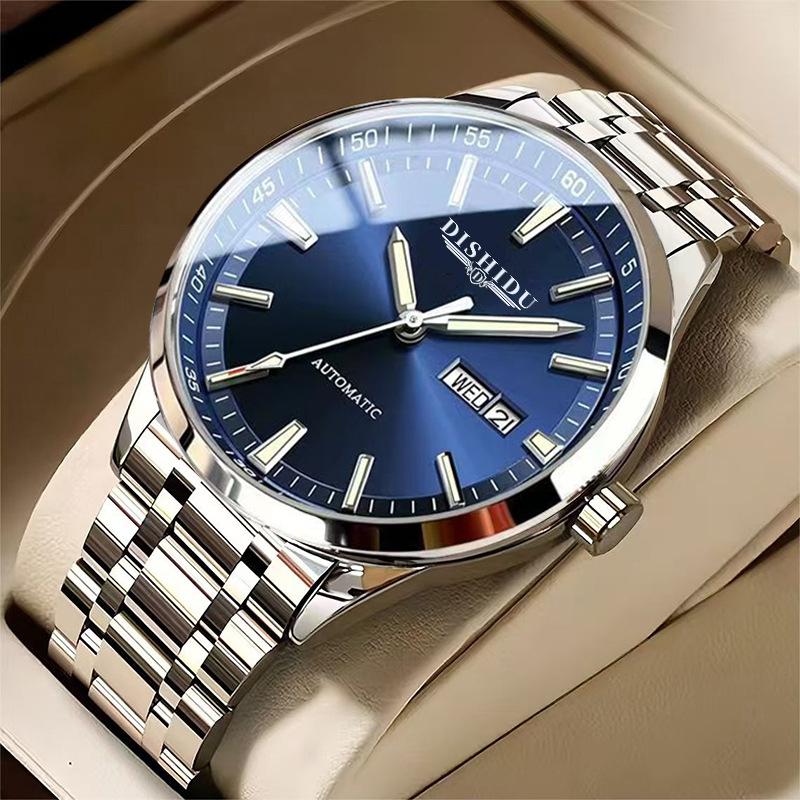 Non-automatic Mechanical Watch Men's Waterproof Luminous Temperament Double Calendar Real Nails Simple Business Men's Watch High Value