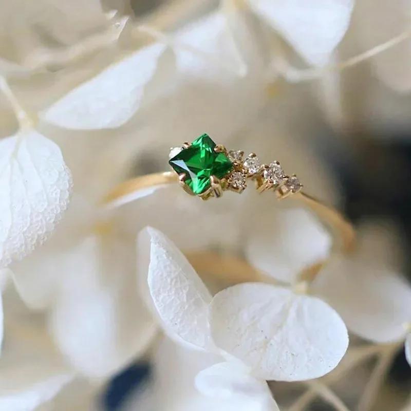 

2026 New Luxury Fashion Green Zirconia Crystal Ring for Women s Engagement/Wedding/Anniversary Party Personalized Zircon 6