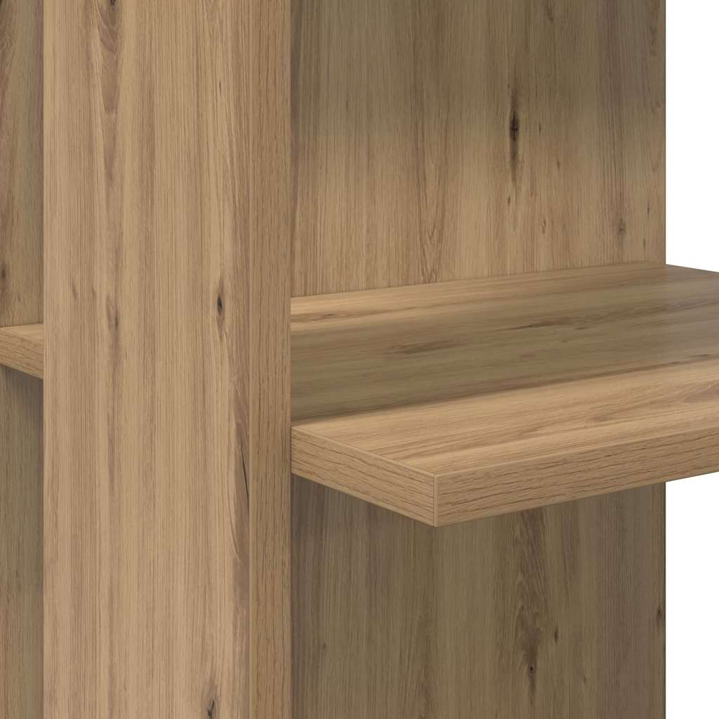 L Shaped Desk with Shelf Artisan Oak Finish 140 X 113.5 X 75 Cm