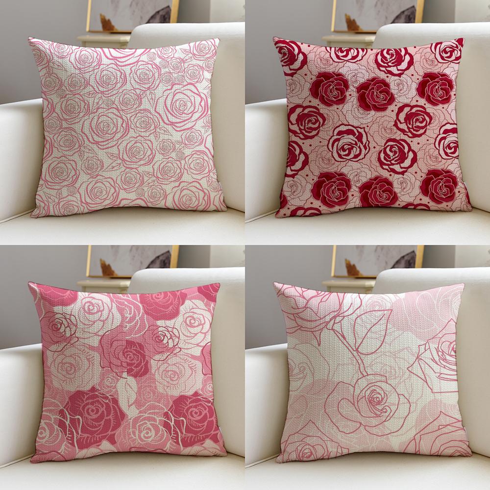 Dreamy RRetro Rose FantasyS Cushion Cover Pcs Linen Throw Pillow Covers x x Modern Home Decor