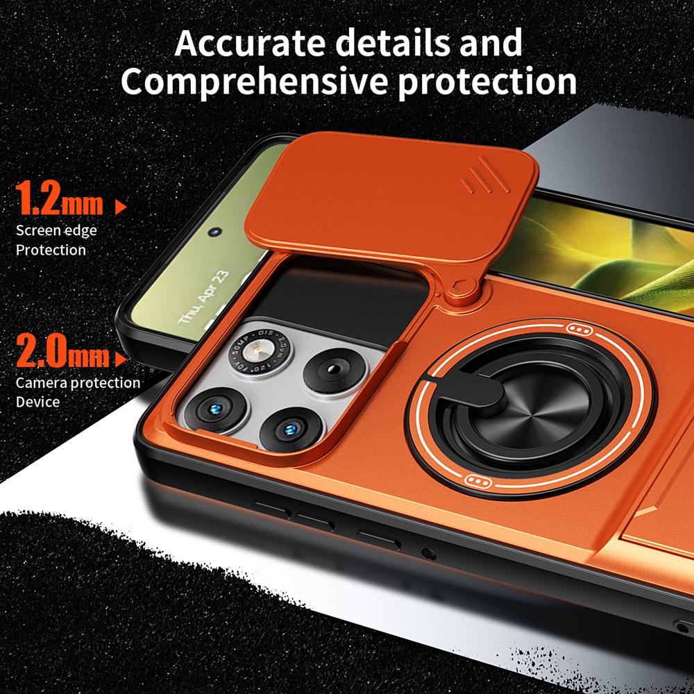 KEYSION Magnetic Phone Case for Motorola MOTO Edge 70 5G Slide Camera Protection Upright Kickstand 360° Ring Shockproof Cover