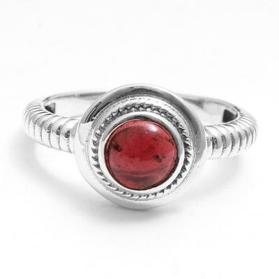 Garnet Ring, Fashion Jewelry, 925 Sterling Silver Handmade Ring, Silver Charm Jewelry, Unisex Ring