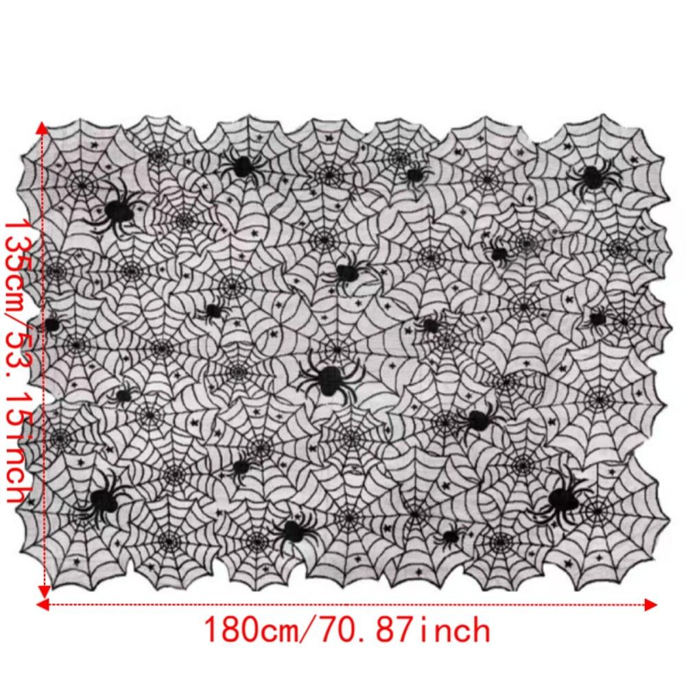 Lightweight Halloween Decoration Portable Spider Web Tablecloth Black Tablecloth  Event Decoration