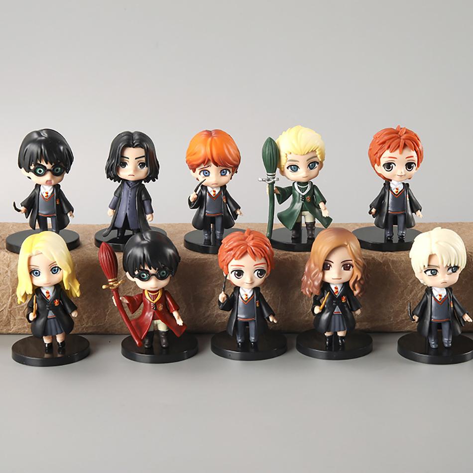 3-10Pcs Harryy Style Potter Posket Hermione Ron Hedwig Vinyl Figure Toy Cake Decoration Car Ornaments Model Doll Gift Toys Q PVC Kid Friendly