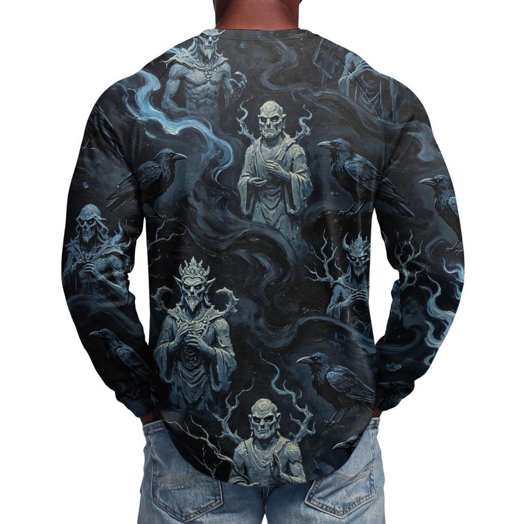 Men's Long Sleeve Shirt Loose Fit Casual Top for Halloween