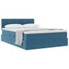 Storage Bed with Mattress Dark Blue 140 x 200 cm Velvet