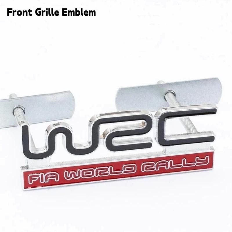 3D Metal WRC Car Front Grille Rear Trunk Emblem Badge Sticker Modification Accessories