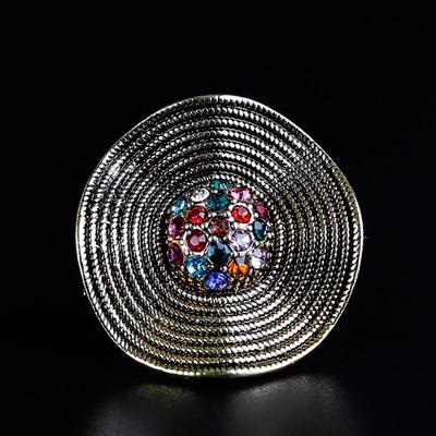 Boho Vintage kvinnor glänsande Rhinestone Bröllopsfest Cocktail Ring Smycken Present