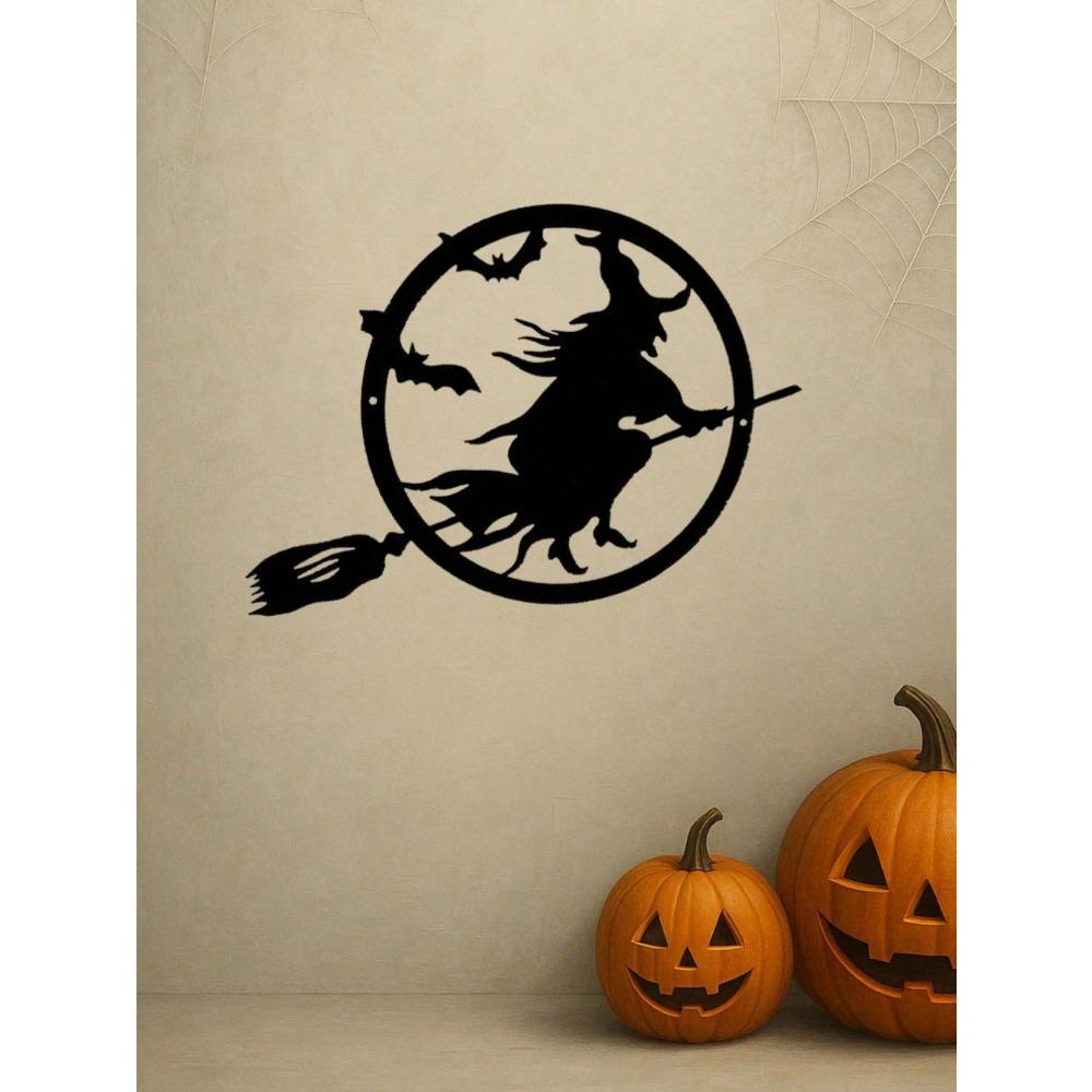 Spooky 3 Witch Wall Art Metal Mural Sticker Home Decor Kids Living Room Nursery Modern Metal Sculpture Waterproof Rustproof Durable Birthday Gift