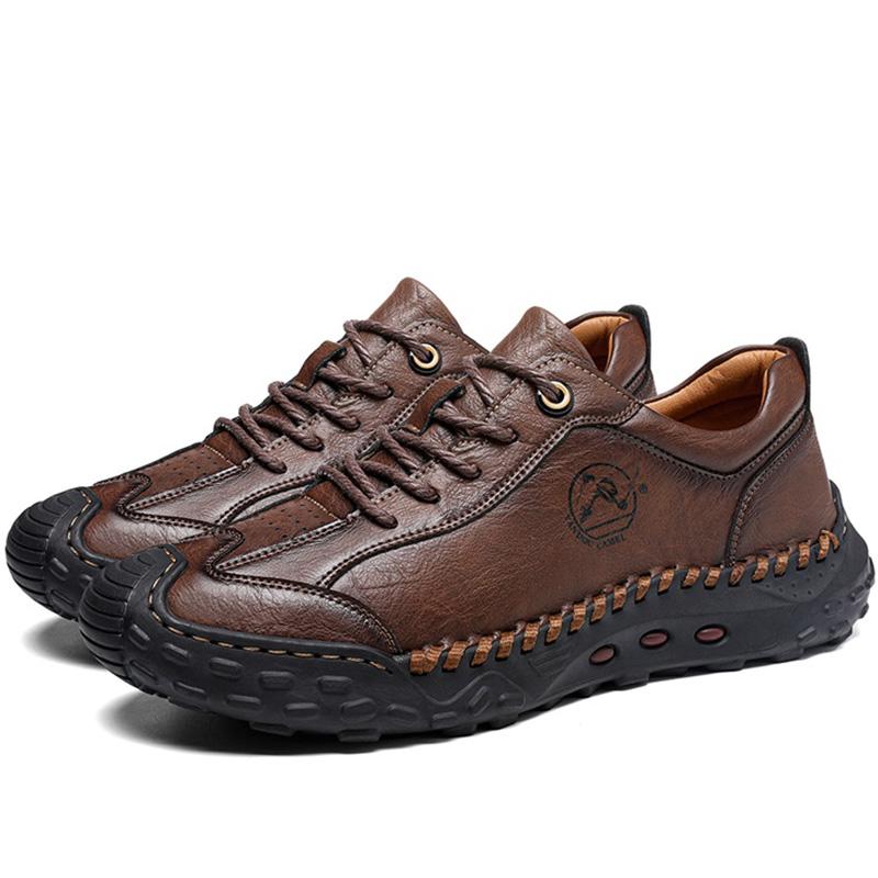 

38-48 Мужская обувь для отдыха в стиле ретро, большой размер, кожа, резиновая подошва, ручная работа, мужская кожаная обувь для автомобиля 48 темно-коричневого
