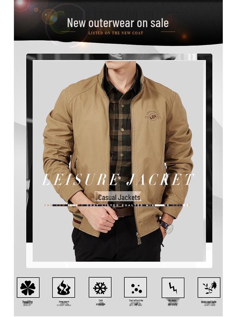 8571 Men's Reversible Double-Sided Outdoor Casual Jacket, 95% Cotton, Top Brand.