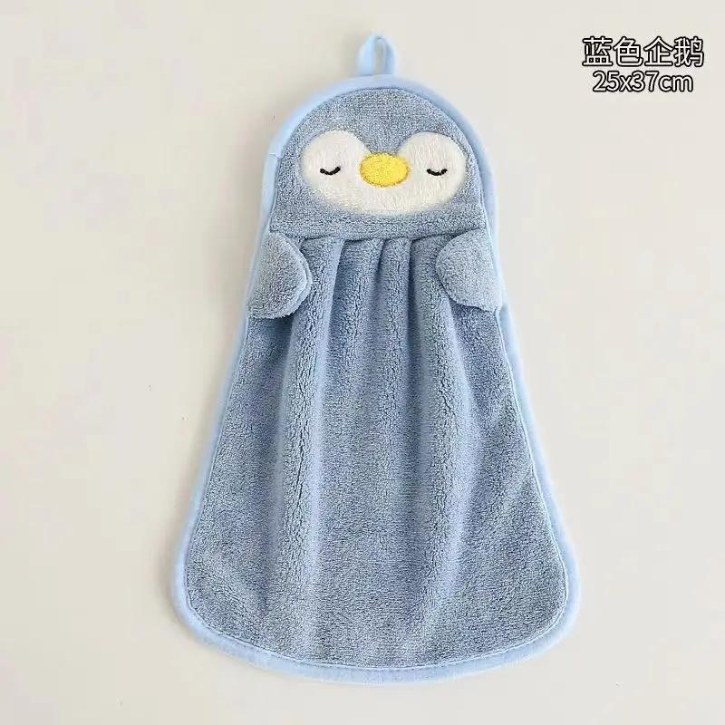 Hand Towel Cute Duck Hanging Towel Kitchen Bathroom Goose Bath Ball Soft Absorbent Microfiber Towels Bathrobe Home Textile