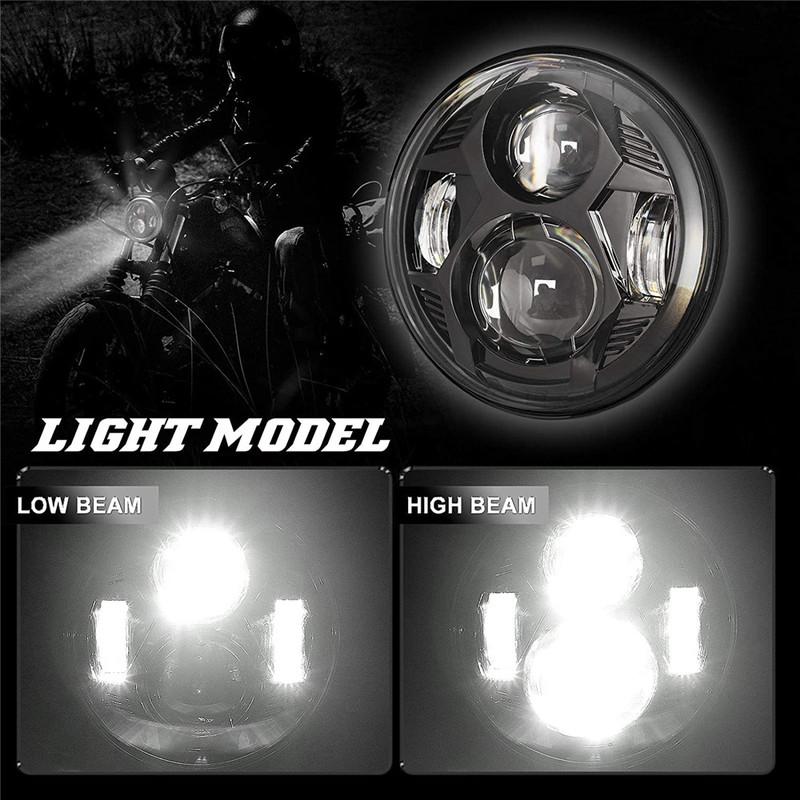 5.75 inch Led Headlight With High/Low Beam DRL For Honda Yamaha Harley Dyna Sportster Softail FXST, FXSTB, FXSTC 5 3/4"Headlamp.