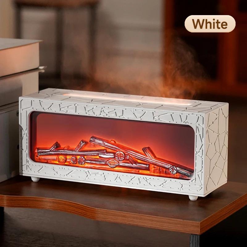 

C06 Flame Fireplace Aromatherapy Humidifier Creative Automatic Scent Diffuser With 7-Color Lights Quiet Mist Maker For Bedroom білий