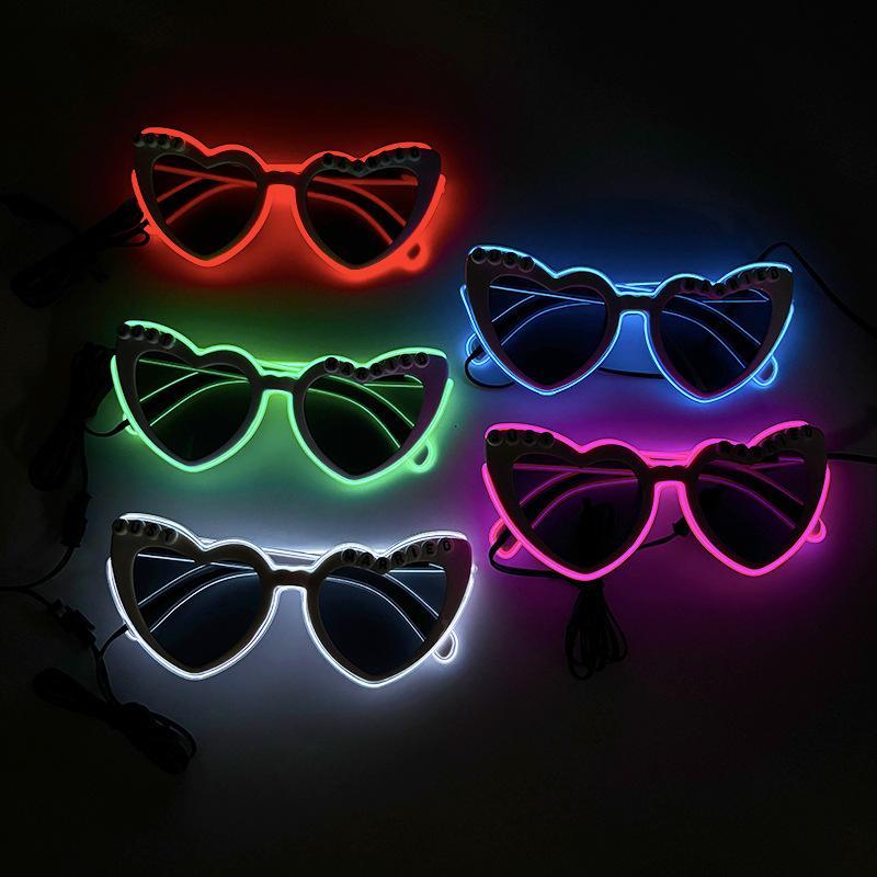 Wireless Led Just Married Glasses Wedding Bridal Shower Favors Glasses Set El Heart Shaped Sunglasses For Lovers Couple