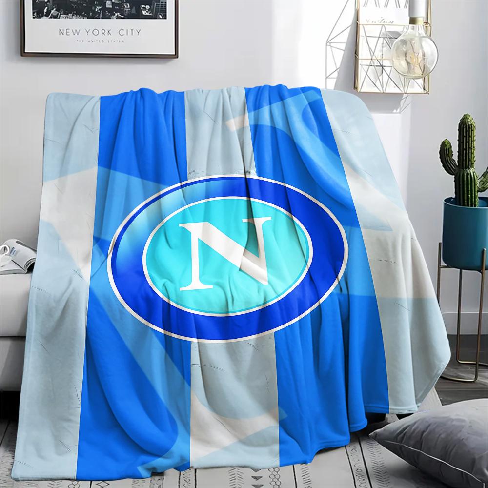 1 ud. S.S.C. Manta de Franela con Estampado de Nápoles, Alta Calidad para Todas las Estaciones, Decoración del Hogar, Calidez y Confort, Perfecta para Regalos de Navidad