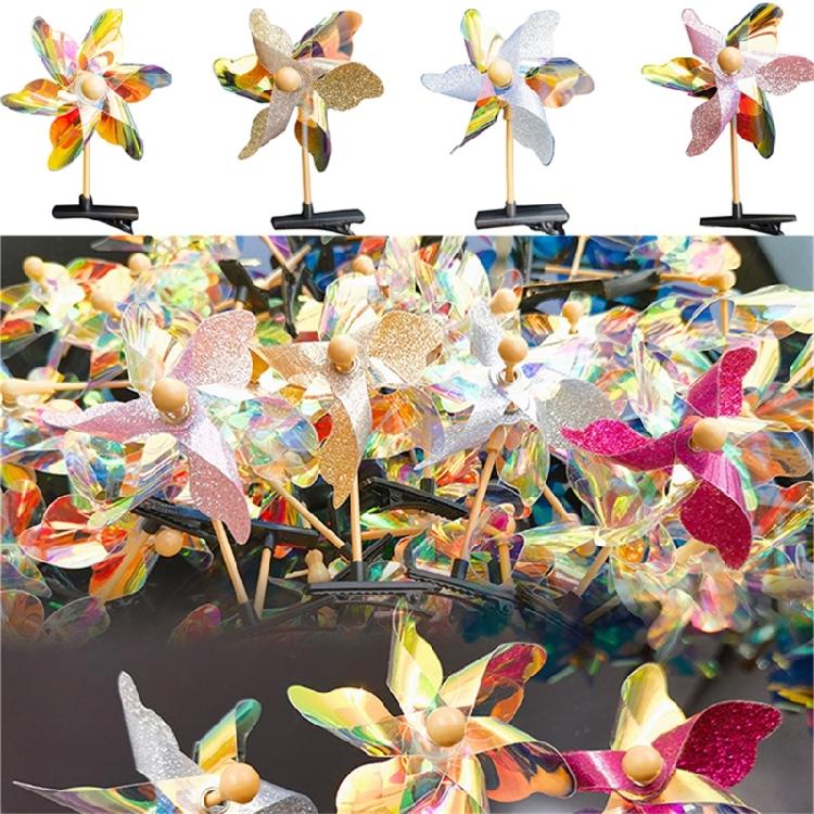 Y2k 90s Aesthetic Colorful Windmill Hairpin for Children Charm Sweet Hair Clip