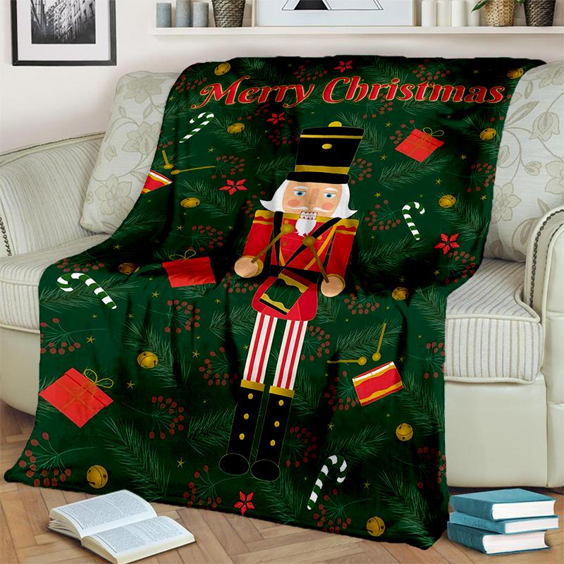 The Nutcracker Merry Christmas Cartoon Doll Festival Gift Blanket,Soft Throw Blanket for Home Bedroom Bed Sofa Picnic Cover Kids
