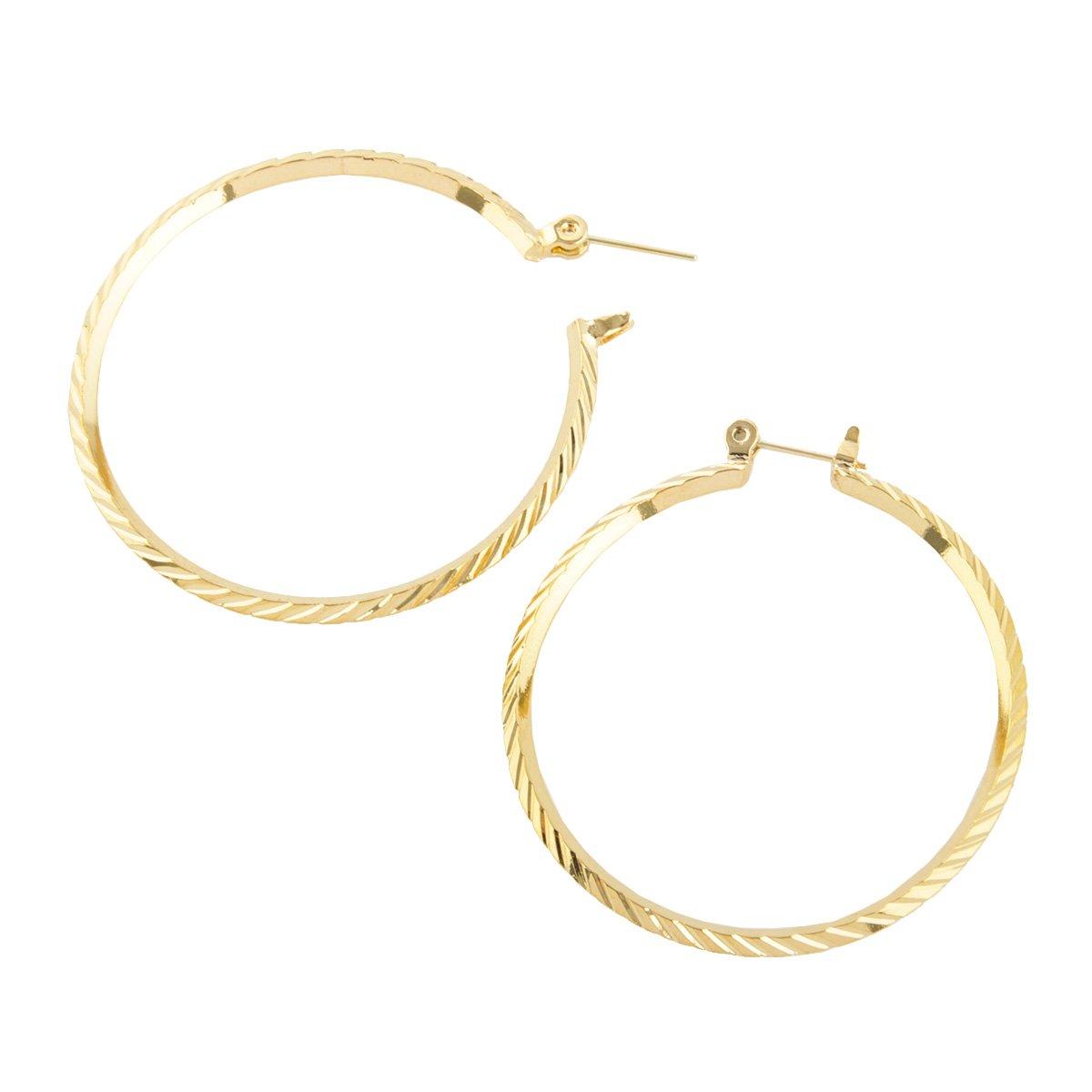 

HRYS in Japan 18K Jagged Crossing Hoop Earrings 3689 [HILLYS] [Made Post] (Gold) золотий