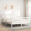 VidaXL Bed Frame with Headboard White 160x200 Cm Solid Wood 3194322