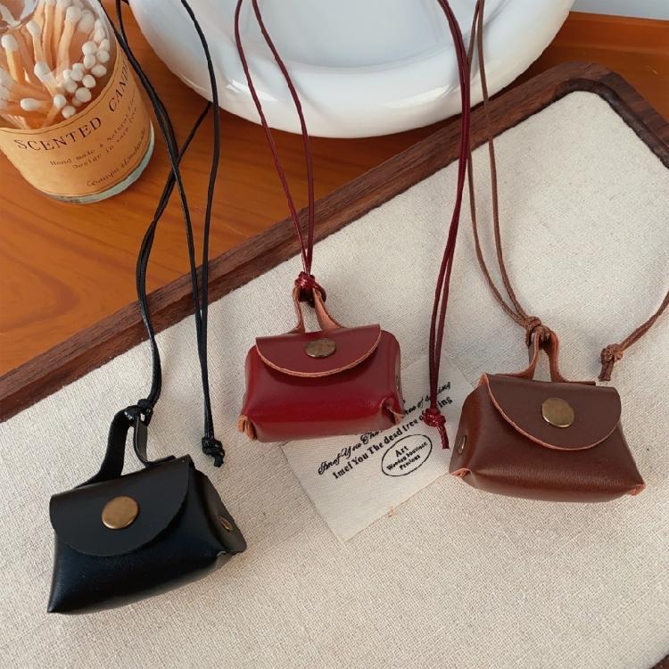 Trendy Long Sweater Chain Necklace Leather Coin Purse Pendant Collarbone Chain Fashion Jewelry Accessories for Women