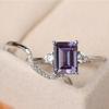 Luxury Platform New Women's Pair Ring, Creative Inlaid Purple Square Diamond Zircon Ring Wholesale