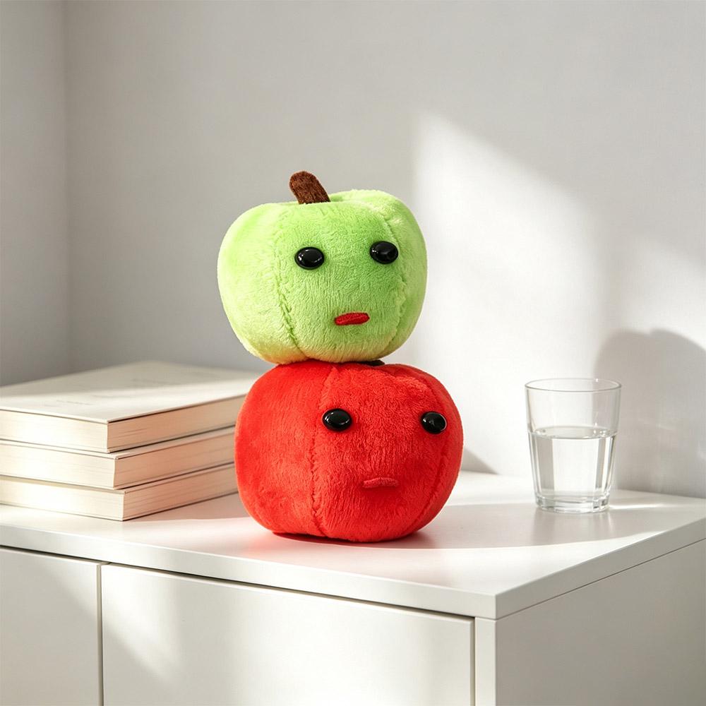 Green Creative Keyring Soft Plush Backpack Pendant Purse Charm Red Fruit Plush Keychain Bag