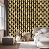 Black and Gold Tropical Gold and Black Pattern Wallpaper 50x1000